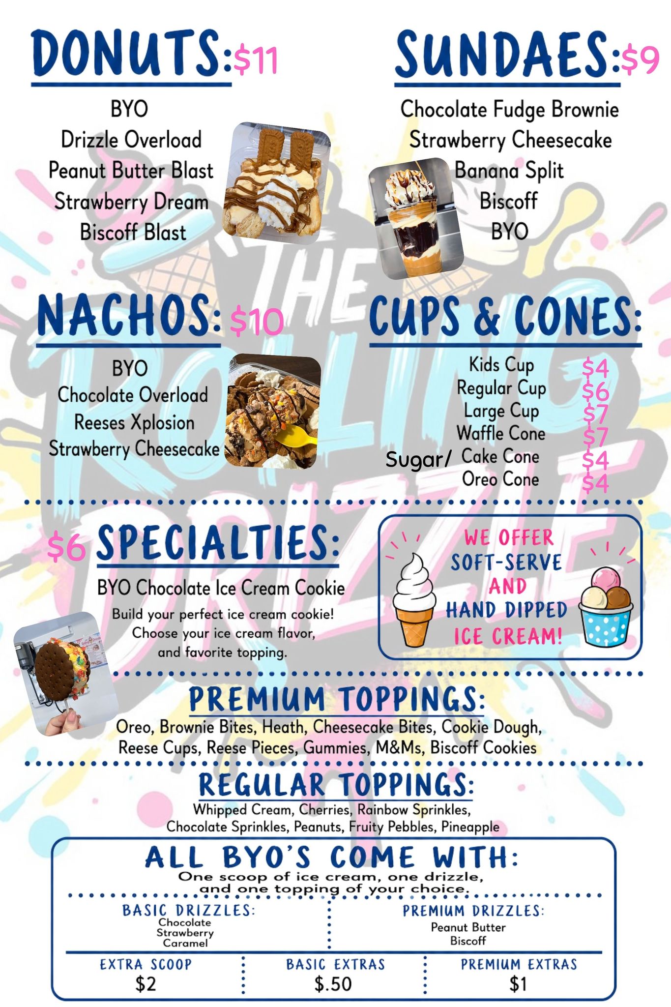 Rolling Drizzle menu